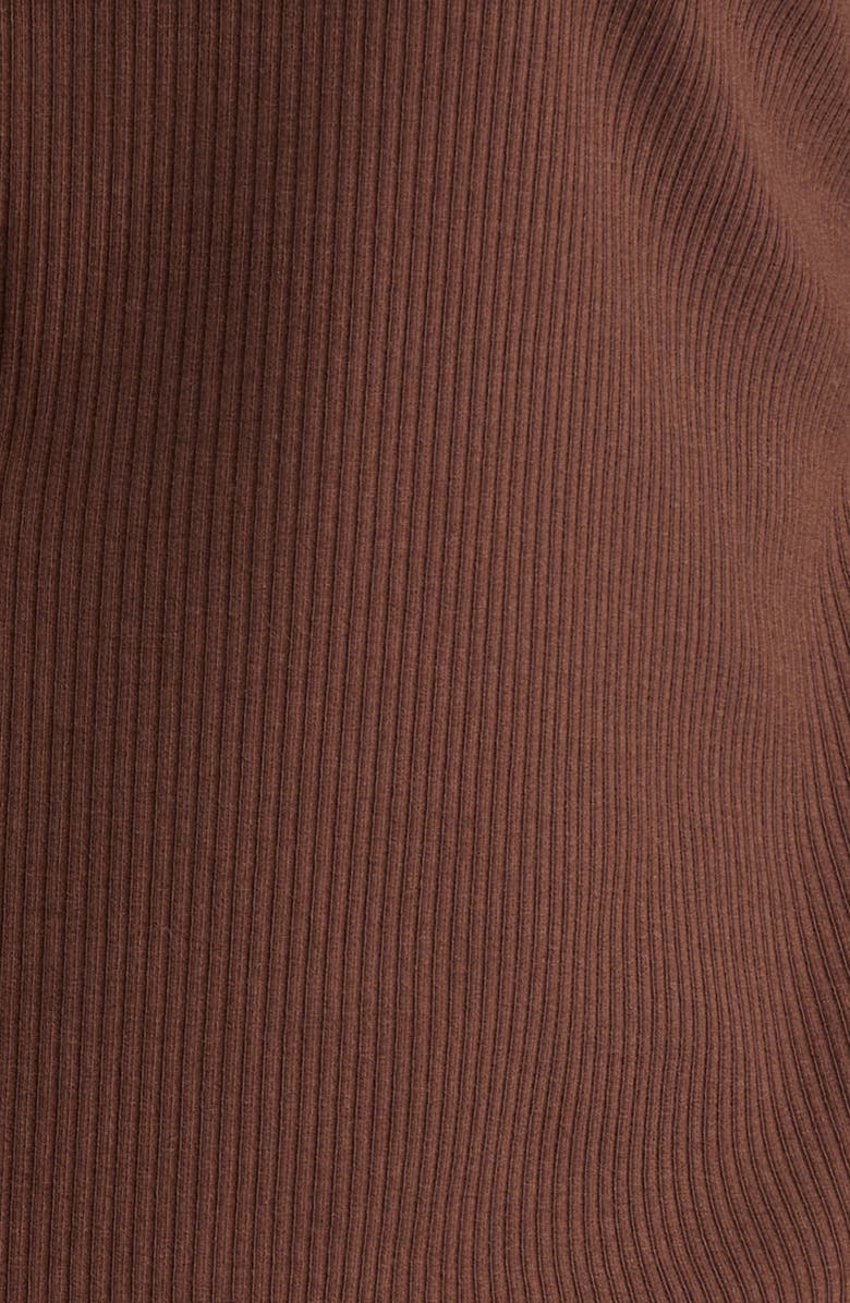 rag & bone Mixed Media Rib Polo, Alternate, color, Chocolate