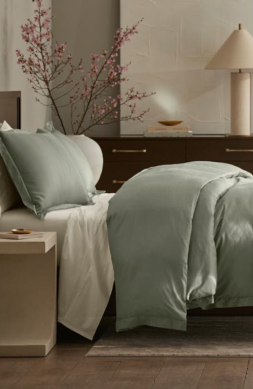 Shop Boll & Branch Signature Hemmed Duvet Set In Sageleaf