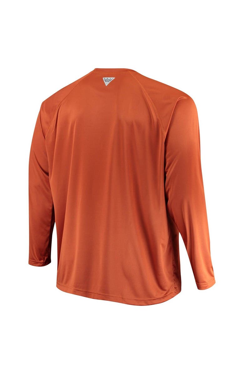 Columbia Men's Columbia Texas Orange Texas Longhorns Big & Tall Terminal Tackle Long Sleeve Omni-Shade Raglan T-Shirt, Alternate, color, 