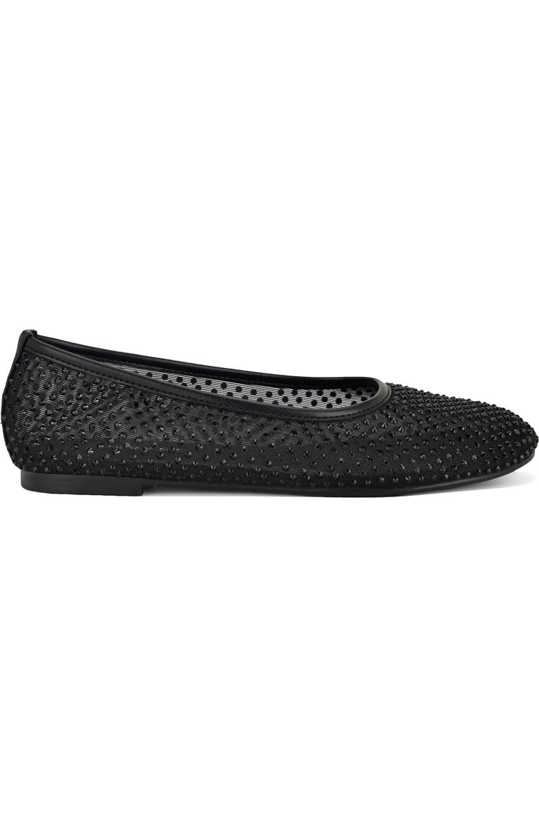 Nine West Burnne Studded Mesh Flat, Alternate, color, Black