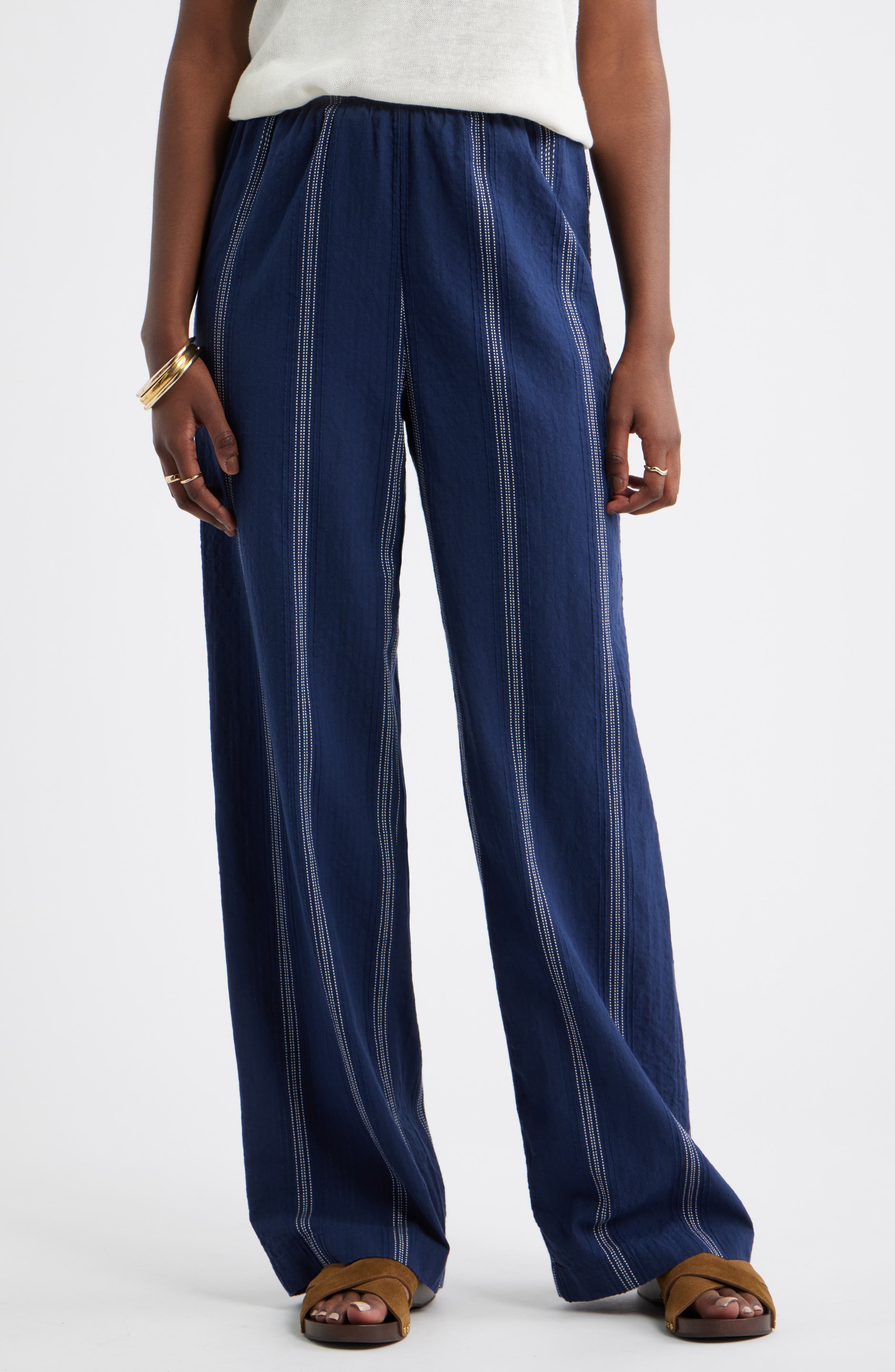 selected NAVY- IVORY STRIPE