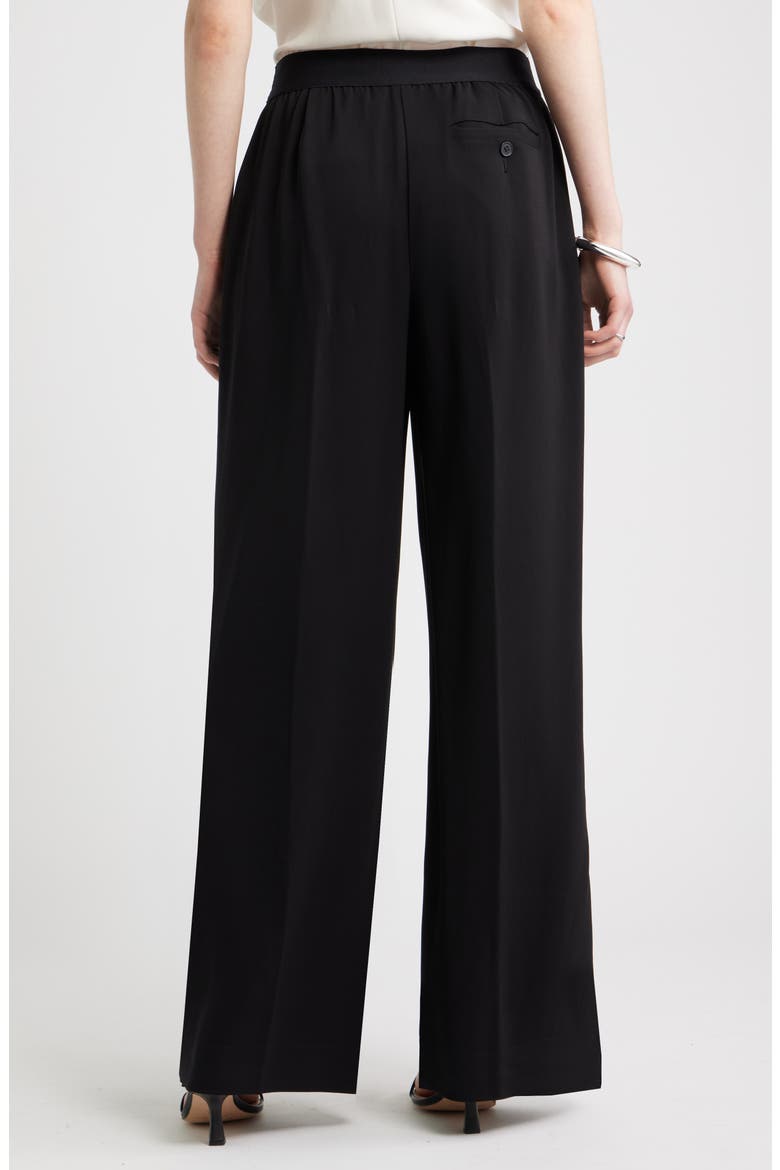 Pleat Front Pull-On Pants, Alternate, color, BLACK
