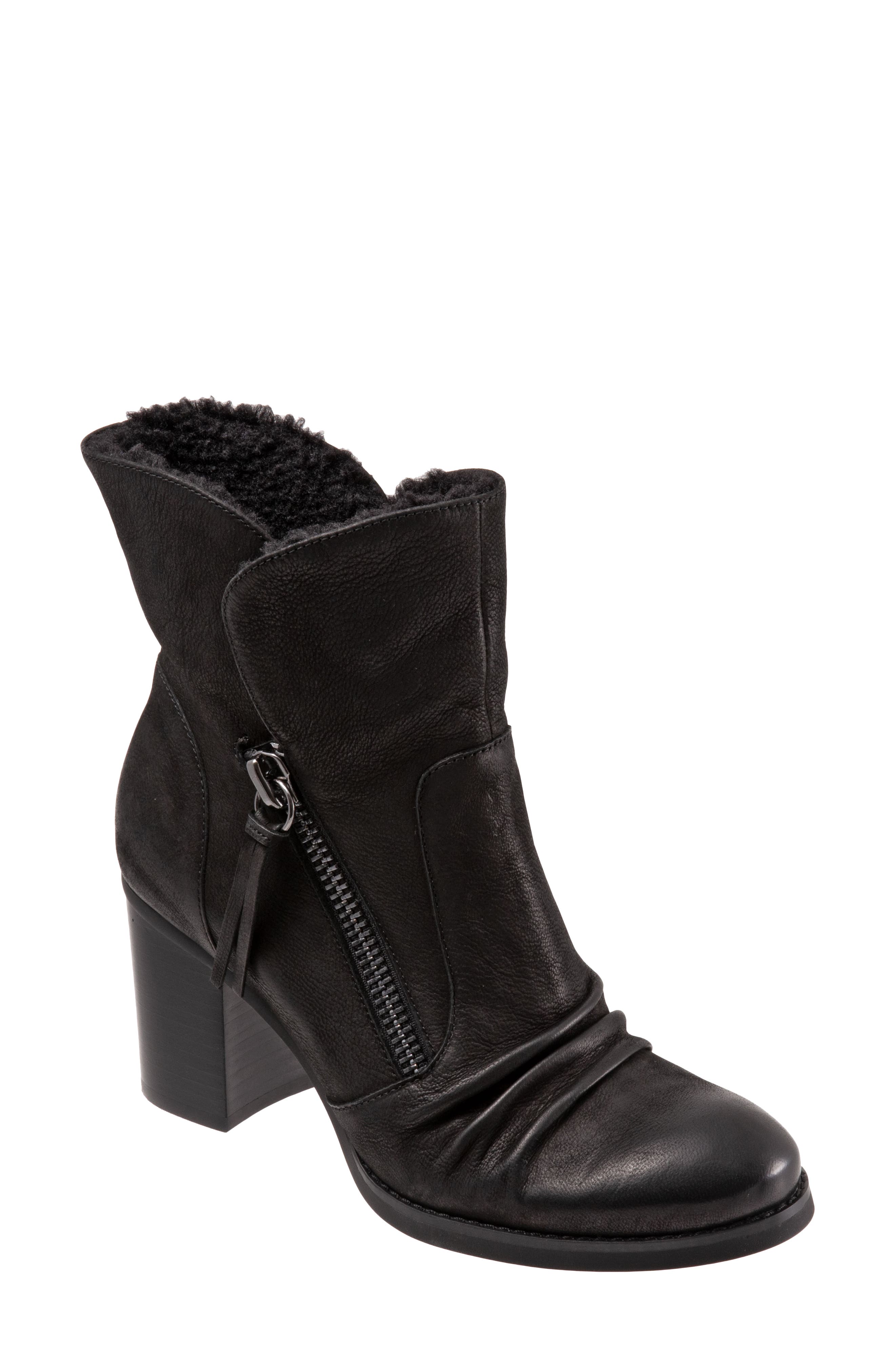 Kendall Ruched Upper Bootie, Main, color, BLACK NUBUCK