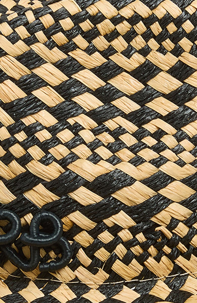 Ruslan Baginskiy Rhomboidal Straw Fedora Hat, Alternate, color, Beige/ Black