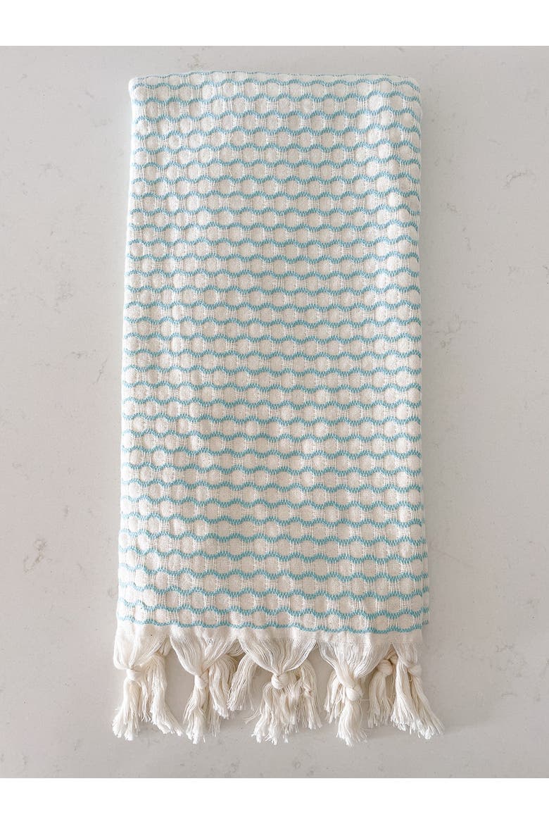 Beach Wave Turkish Cotton Beach Towel, Main, color, Bright Aqua