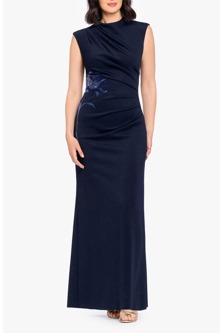 Sequin Appliqué Scuba Gown, Main, color, NAVY