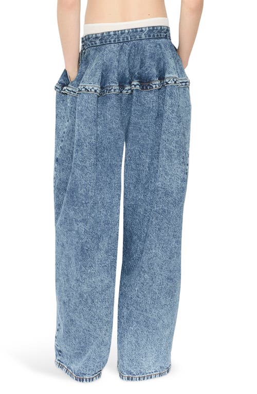 Shop Alaïa Basque Jeans In Bleu Neige