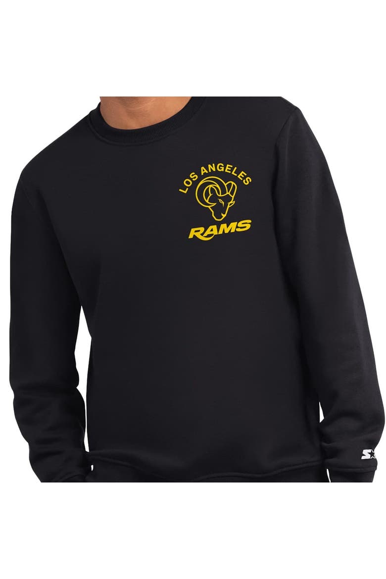 Men's Starter  Black Los Angeles Rams Port & Co Sweatshirt, Alternate, color, Black