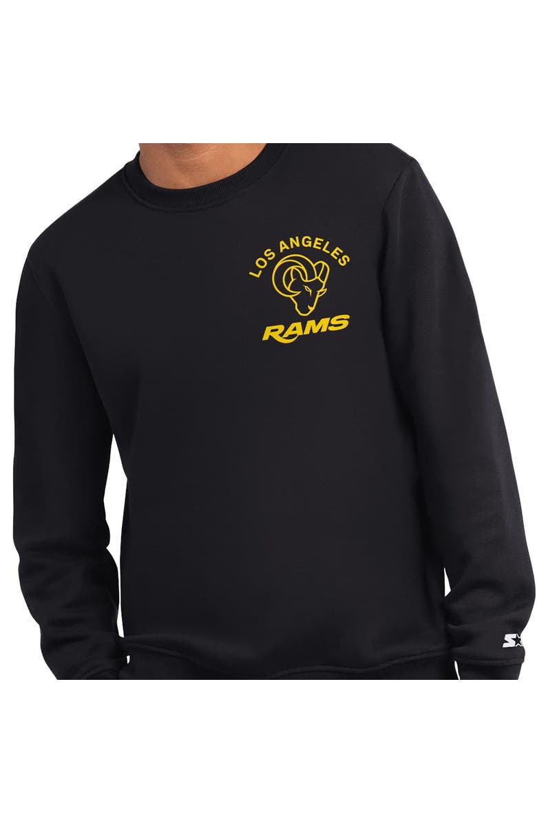 STARTER Men's Starter  Black Los Angeles Rams Port & Co Sweatshirt, Alternate, color, Black