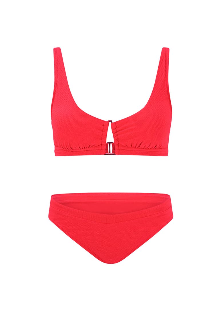 Coraline Swimwear Contour Bustier Top, Alternate, color, Dark orange
