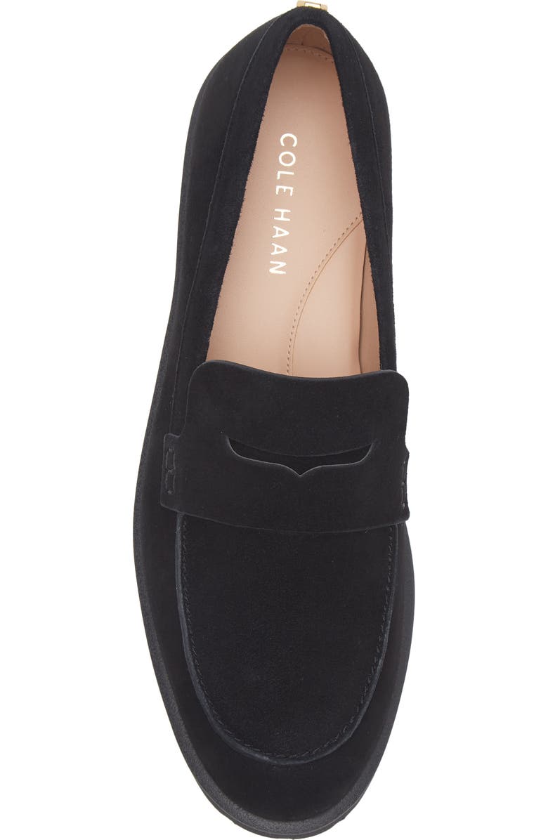 Cole Haan Gwendolyn Penny Loafer, Alternate, color, Black Suede