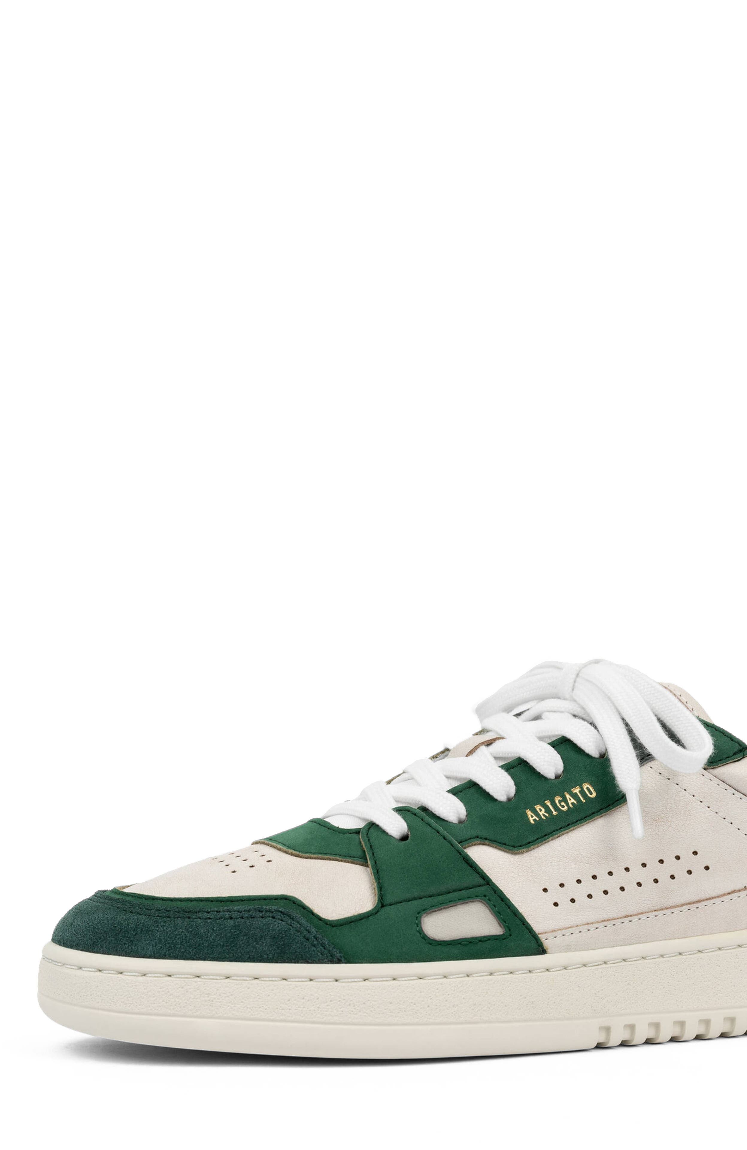 Axel Arigato Dice Lo Cracked Leather Sneaker, Alternate, color, White/Kale Green