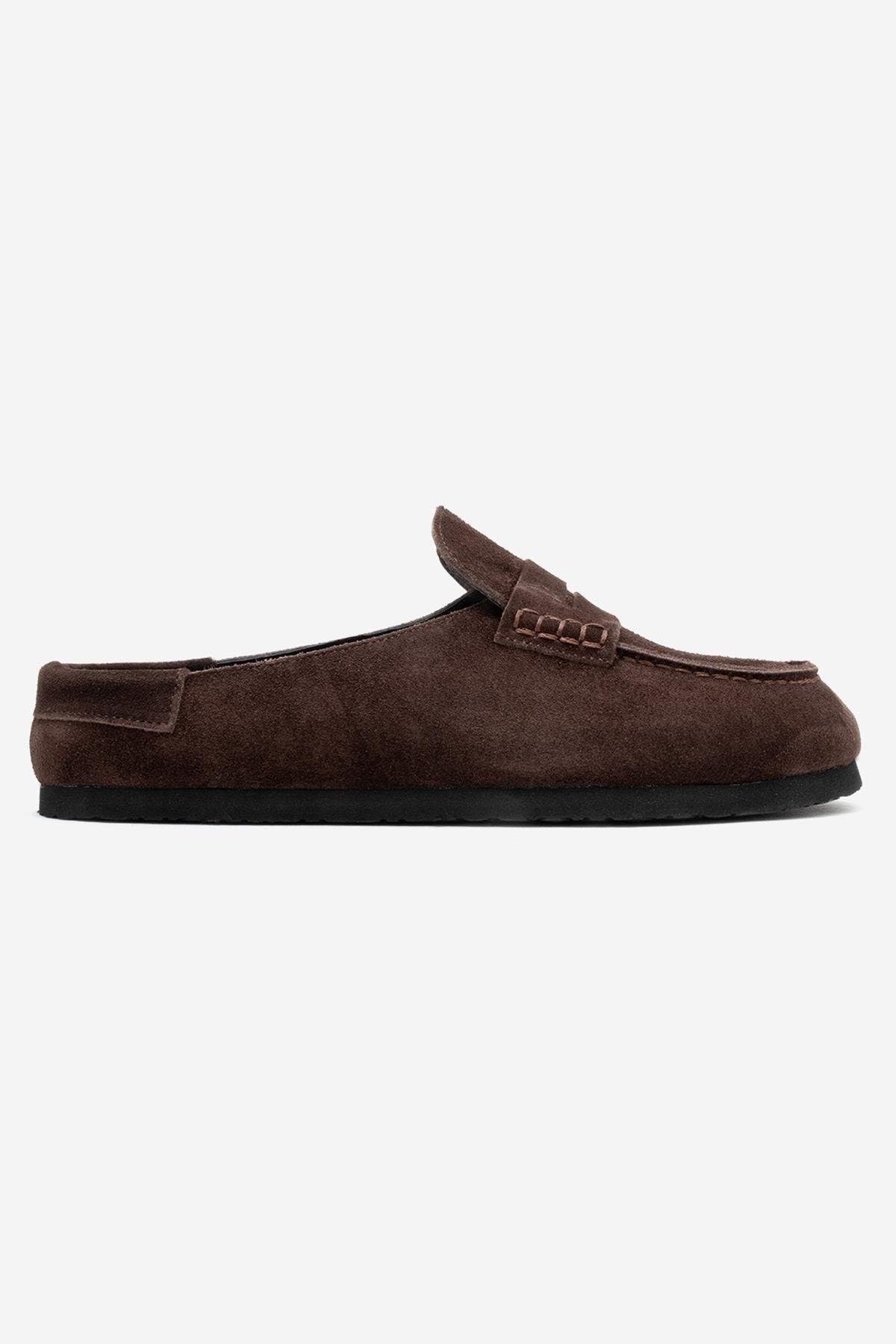 Priva Leather Slip-On Slipper, Alternate, color, Brown Suede