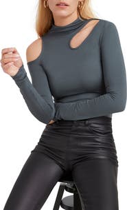 Marcella Jones Cutout Mock Neck Top