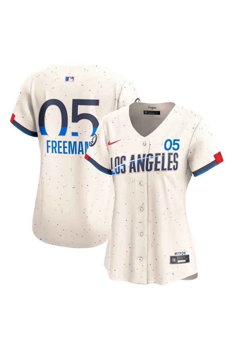 Women's Nike Freddie Freeman Cream Los Angeles Dodgers City Connect Limited Jersey, Main, color, Cream