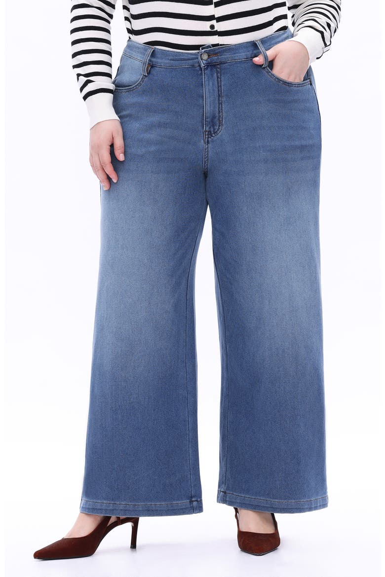 High Waist Wide Leg Jeans, Main, color, BLUEBELL