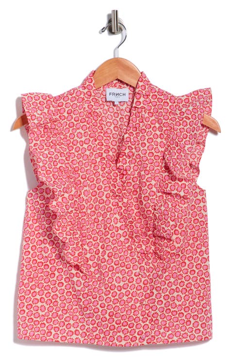 Taya Ruffle Cap Sleeve Cotton Top