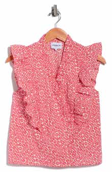 FRNCH Taya Ruffle Cap Sleeve Cotton Top
