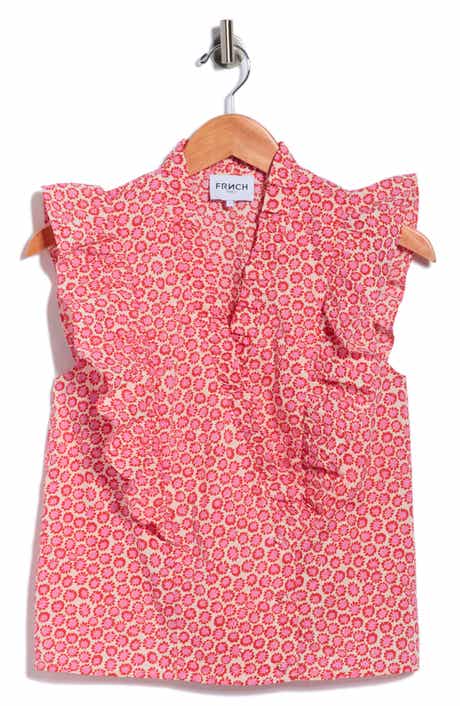 FRNCH Taya Ruffle Cap Sleeve Cotton Top