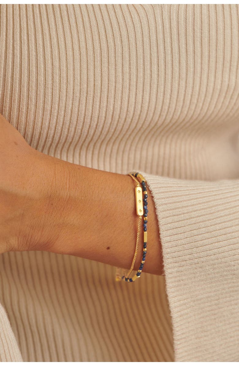 Katie Loxton Birthstone Bracelet 'September' in Lapis Lazuli, Alternate, color, September