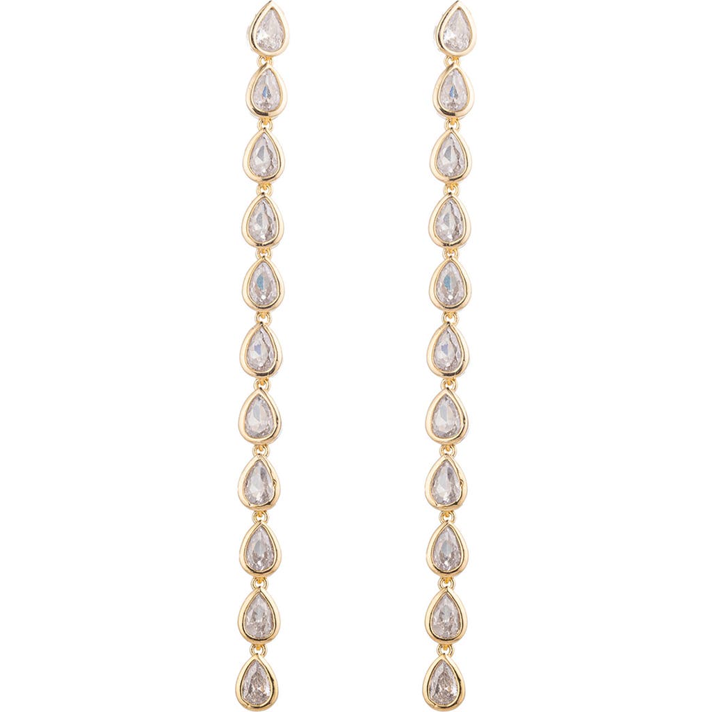 Eye Candy Los Angeles Iris Cubic Zirconia Drop Earrings In Gold