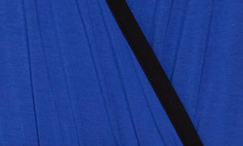 Loveappella Faux Wrap Midi Dress In Blue