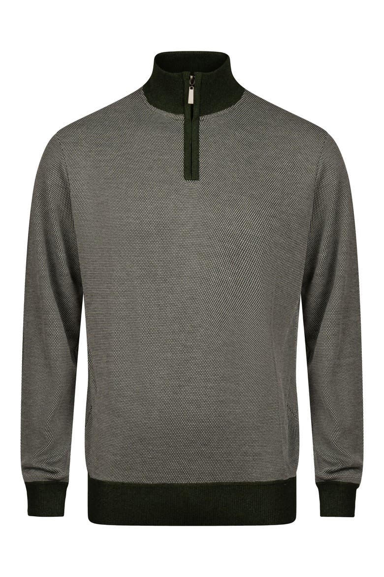 Quarter Zip Mock Neck Sweater, Alternate, color, 132 DARK GREEN