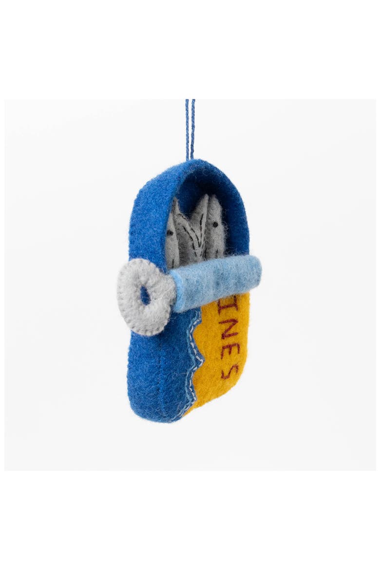 Tin of Sardines Ornament, Alternate, color, BLUE