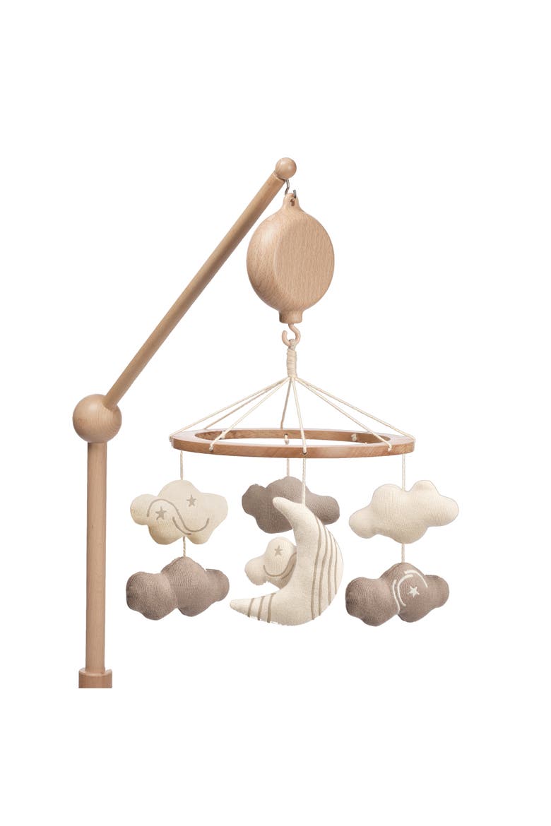 Organic Celestial Wood Baby Crib Mobile Soother Toy/Decor, Main, color, Cream