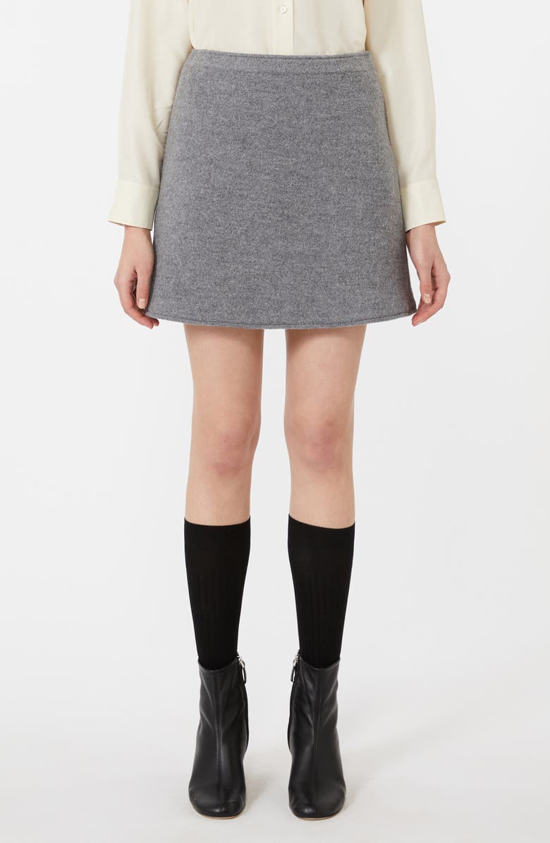 Weekend Max Mara Calia Wool Miniskirt, Main, color, Medium Grey