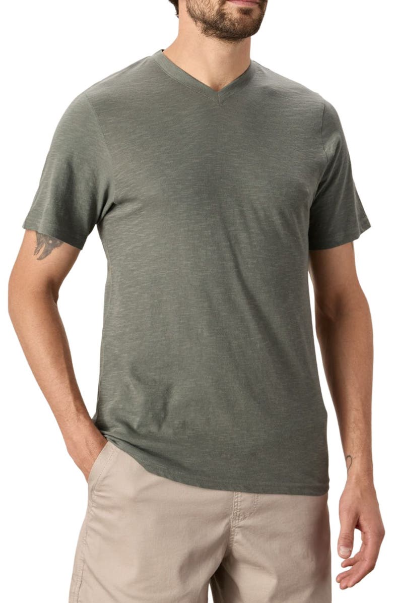 Pact Organic Cotton Featherweight Slub V-Neck Tee, Main, color, Castor Grey