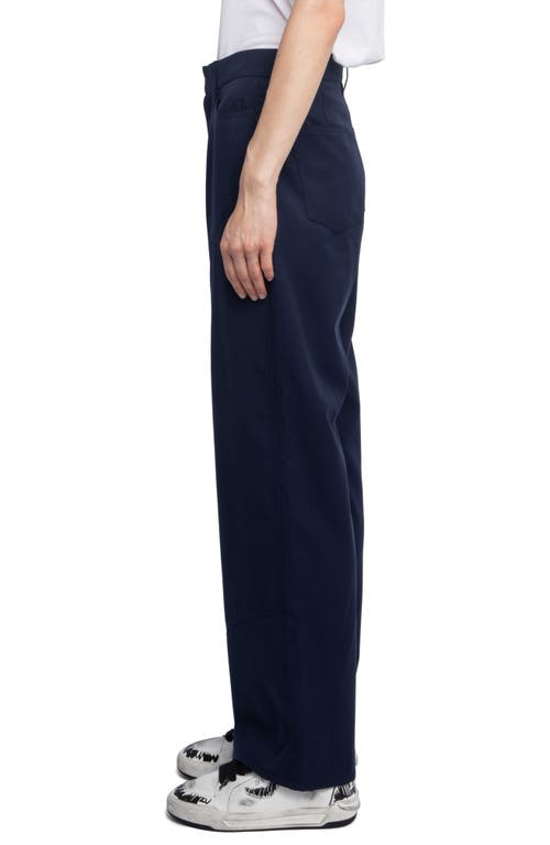 Zadig & Voltaire Perya Tailleur Straight Leg Pants In Blue