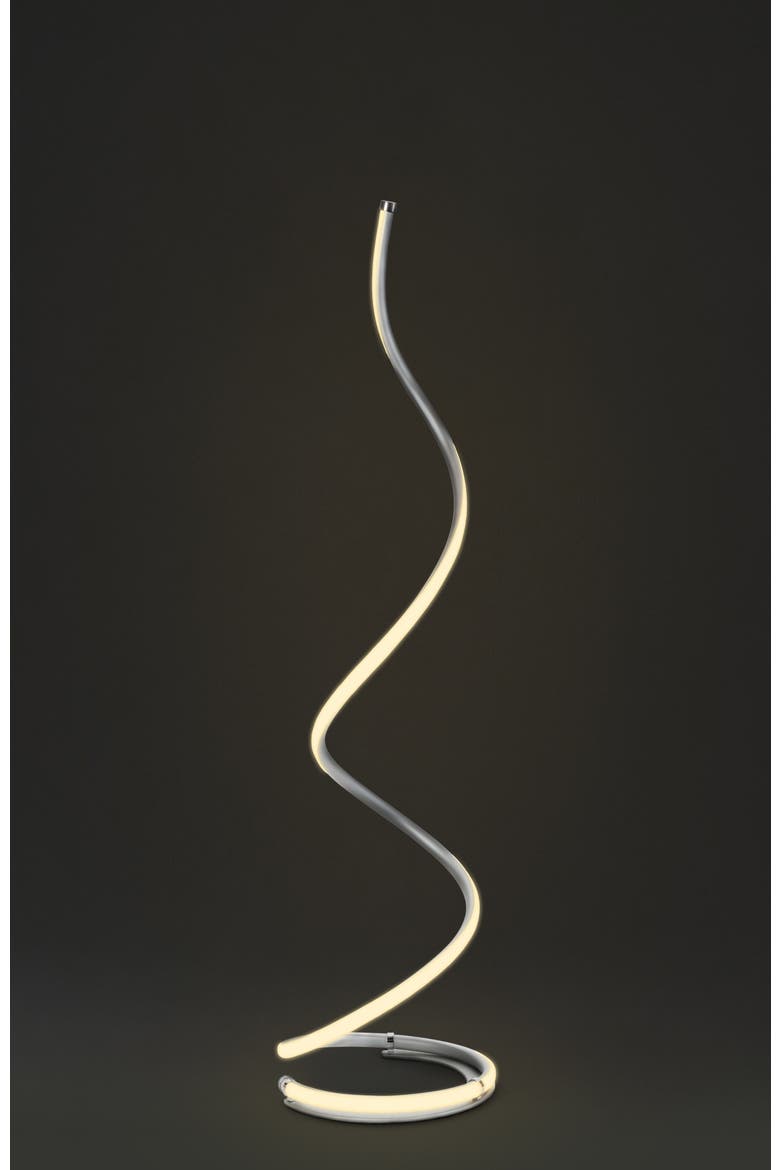 Allure 38" Spiral LED Floor Lamp with Built-In 3-Way Dimmer Function, Alternate, color, Polished Silver