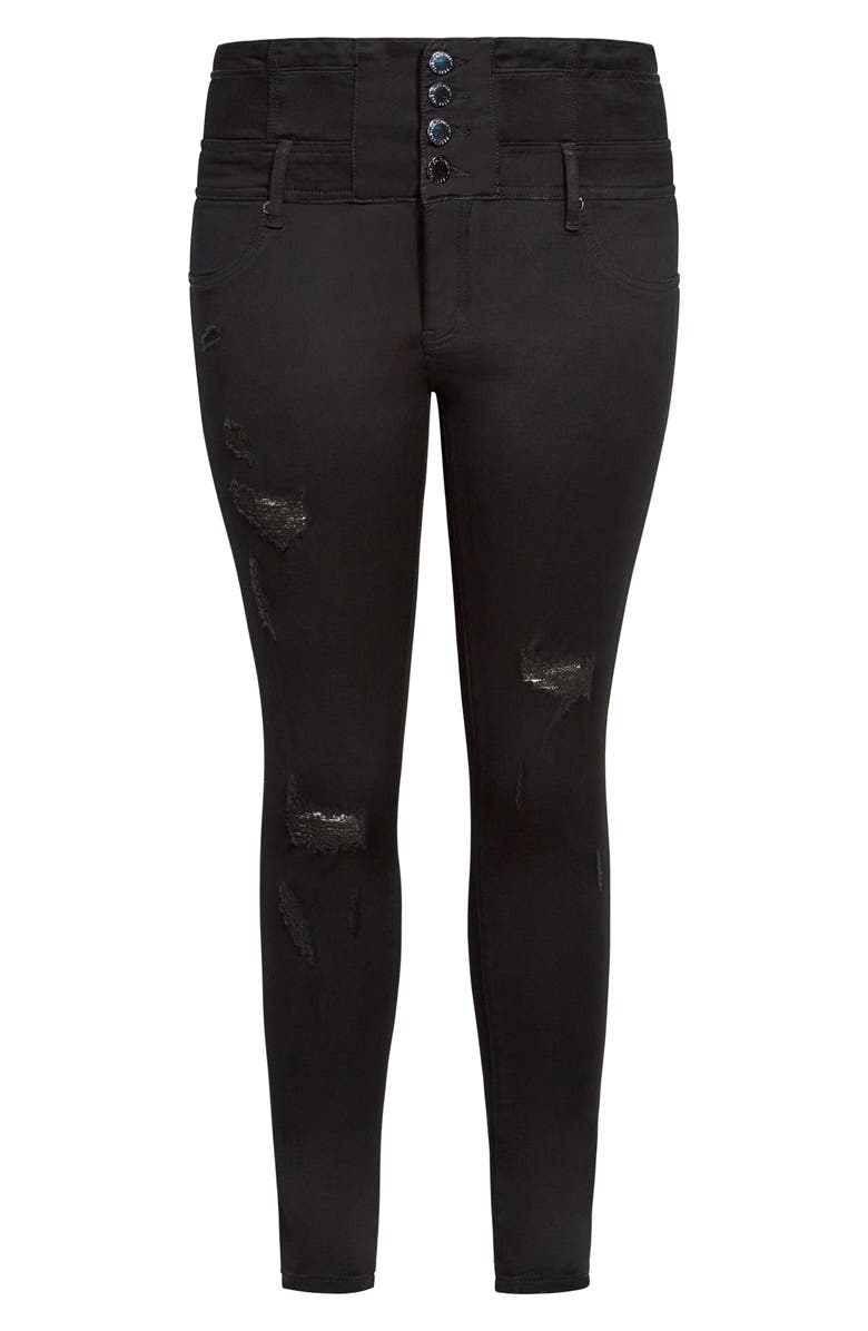 City Chic Asha Ripped Skinny Jeans, Alternate, color,