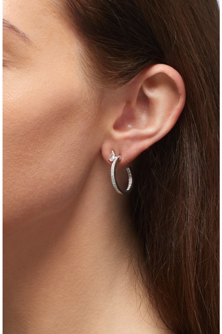 Serti Sur Vide Diamond Single Earring, Alternate, color, WHITE GOLD