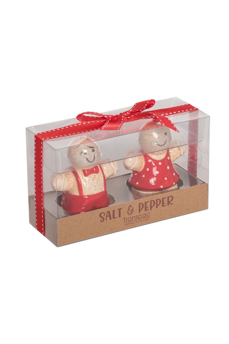 Gingerbread Couple Salt and Pepper Shakers, Alternate, color, Multicolored