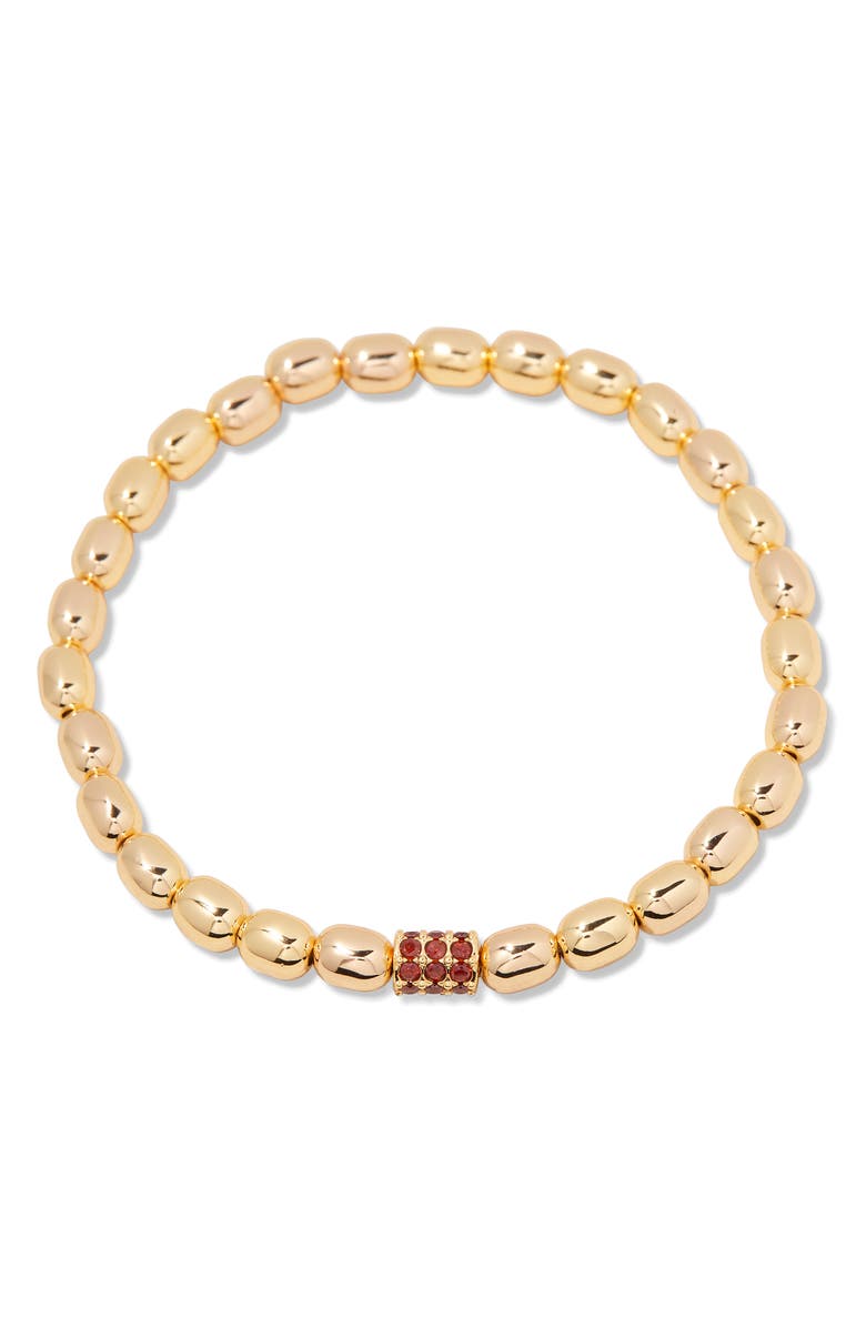 Brook and York Brei Birthstone Beaded Stretch Bracelet, Main, color, Gold January