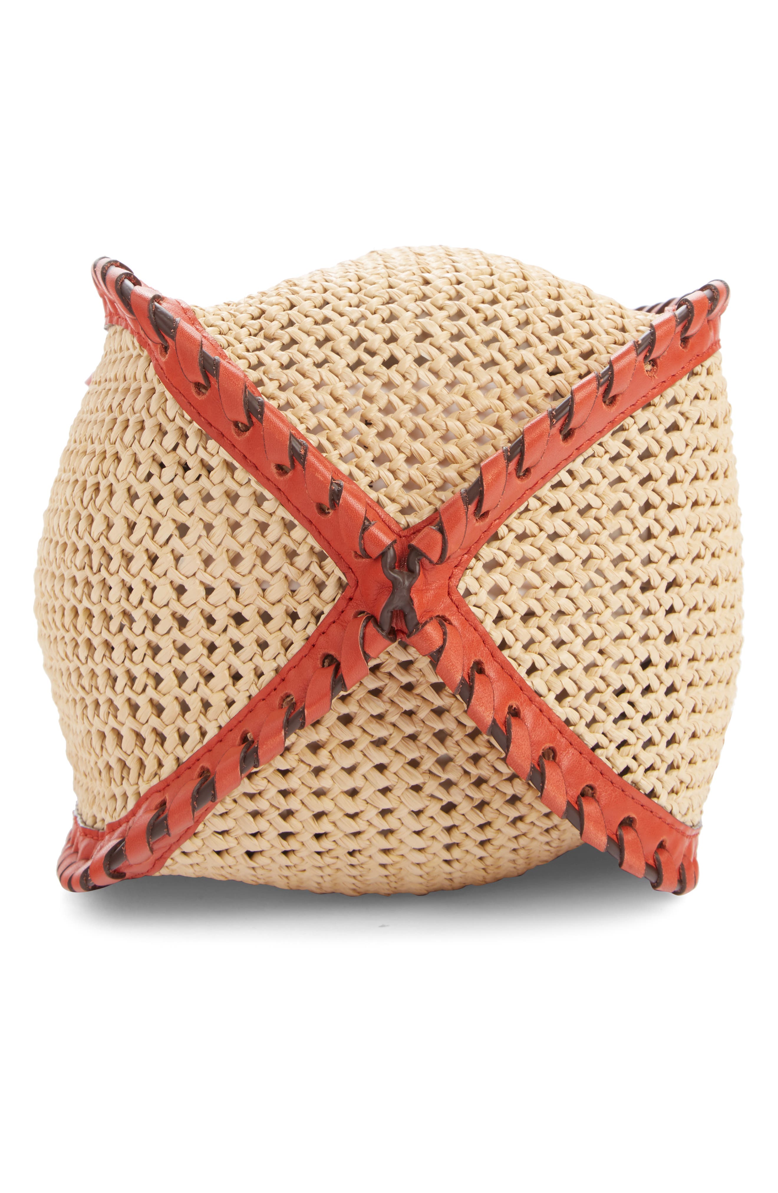 Isabel Marant Radja Tassel Woven Raffia & Leather Bucket Bag, Alternate, color, 
