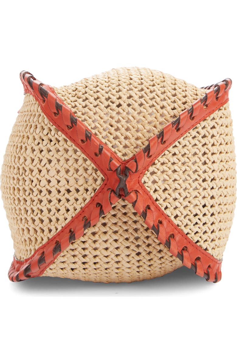 Isabel Marant Radja Tassel Woven Raffia & Leather Bucket Bag, Alternate, color,