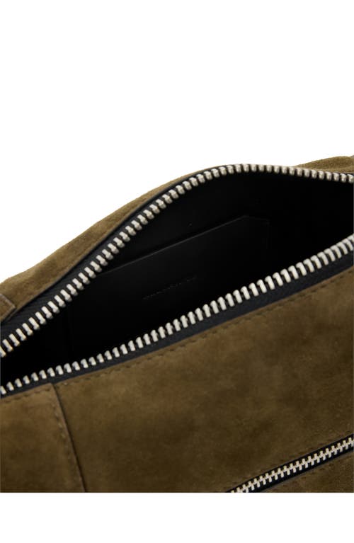 Allsaints Mini Vega Suede Shoulder Bag In Green