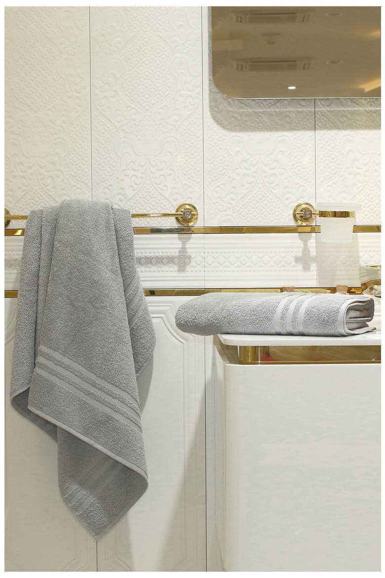 Denzi Turkish Cotton Bath Towel - Set of 2, Alternate, color, GREY
