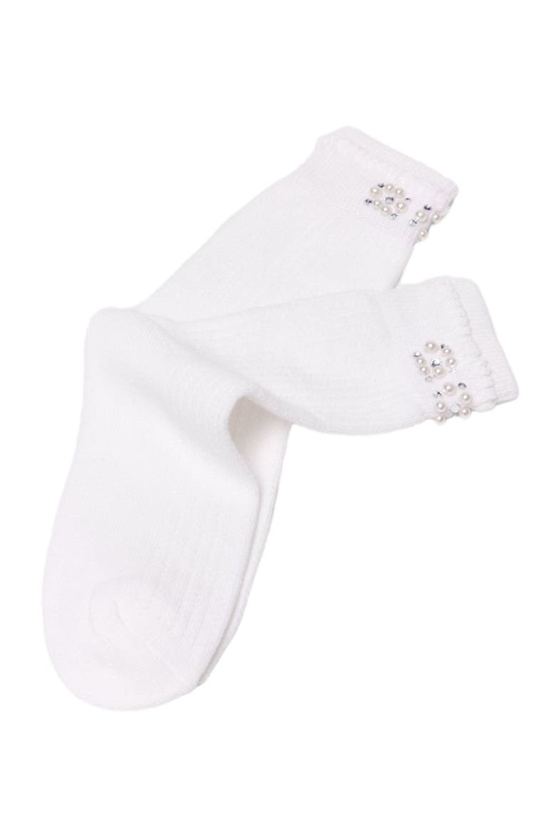 Pearl pointelle socks, Alternate, color, White