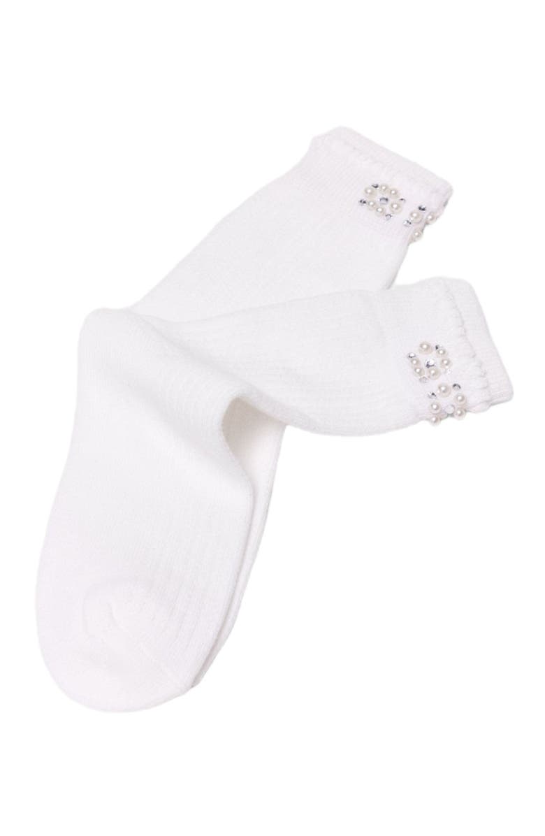 maje Pearl pointelle socks, Alternate, color, White