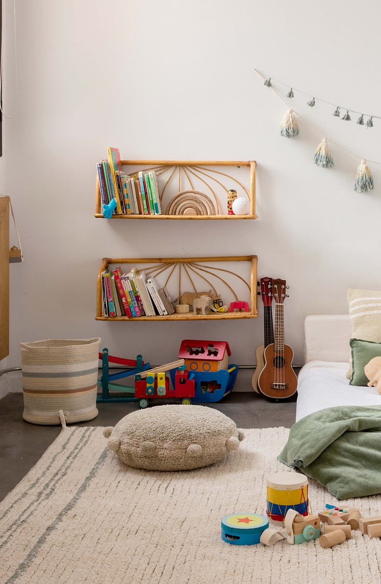 Lorena Canals Triplet Woven Basket, Alternate, color, Olive Blue Toffee Honey