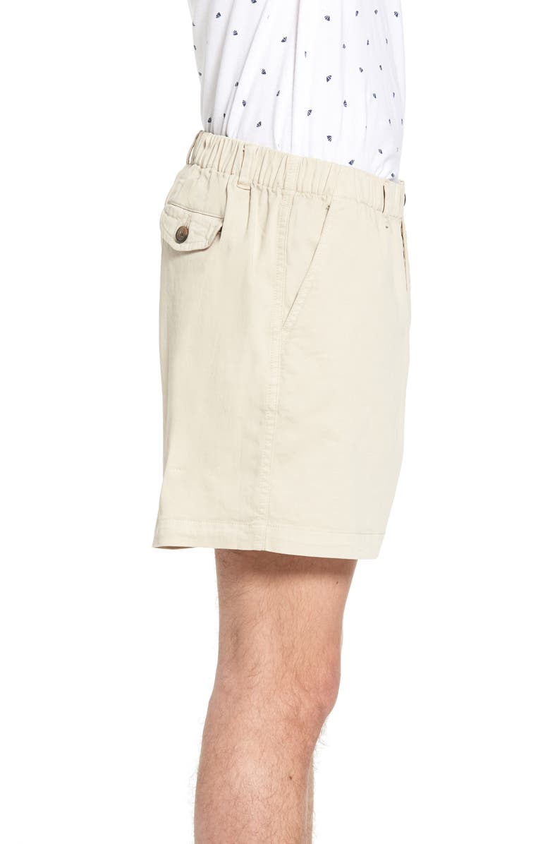 Vintage 1946 Snappers Elastic Waist 5.5 Inch Stretch Shorts, Alternate, color, Stone