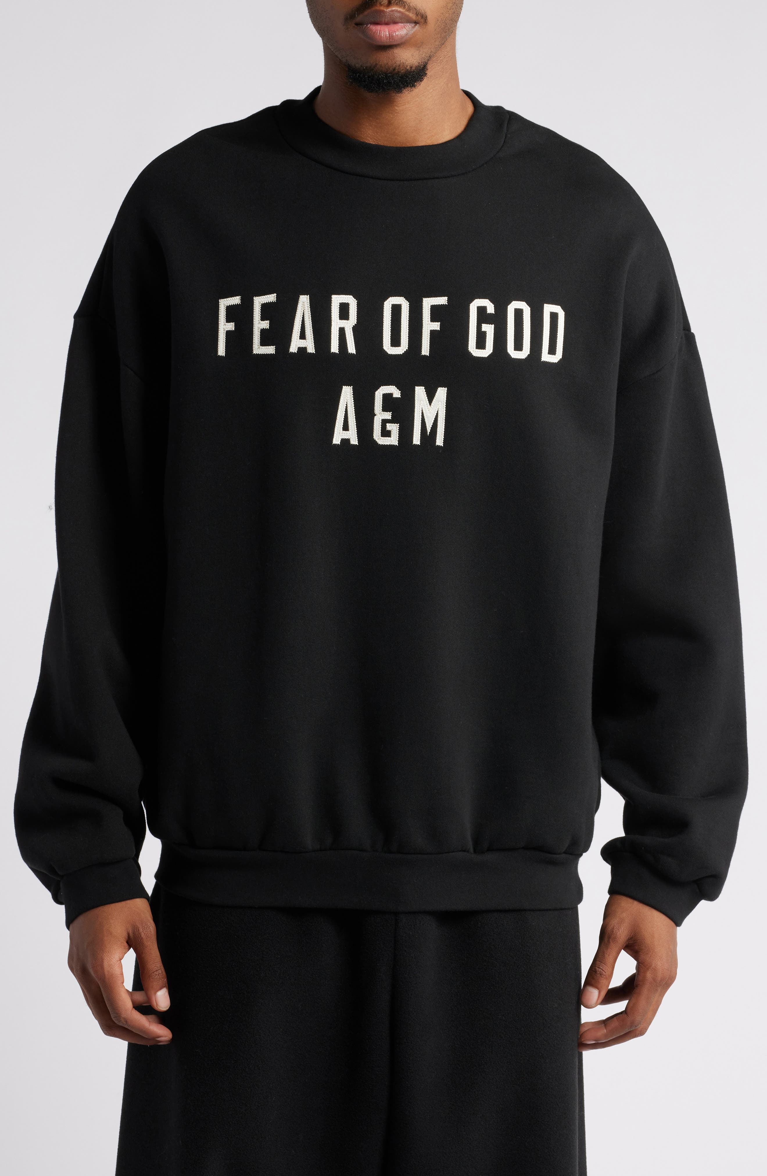 Fear of God Essentials A&M Logo Cotton Fleece Graphic Sweatshirt