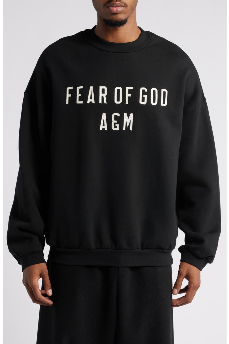 Fear of God Essentials A&M Logo Cotton Fleece Graphic Sweatshirt