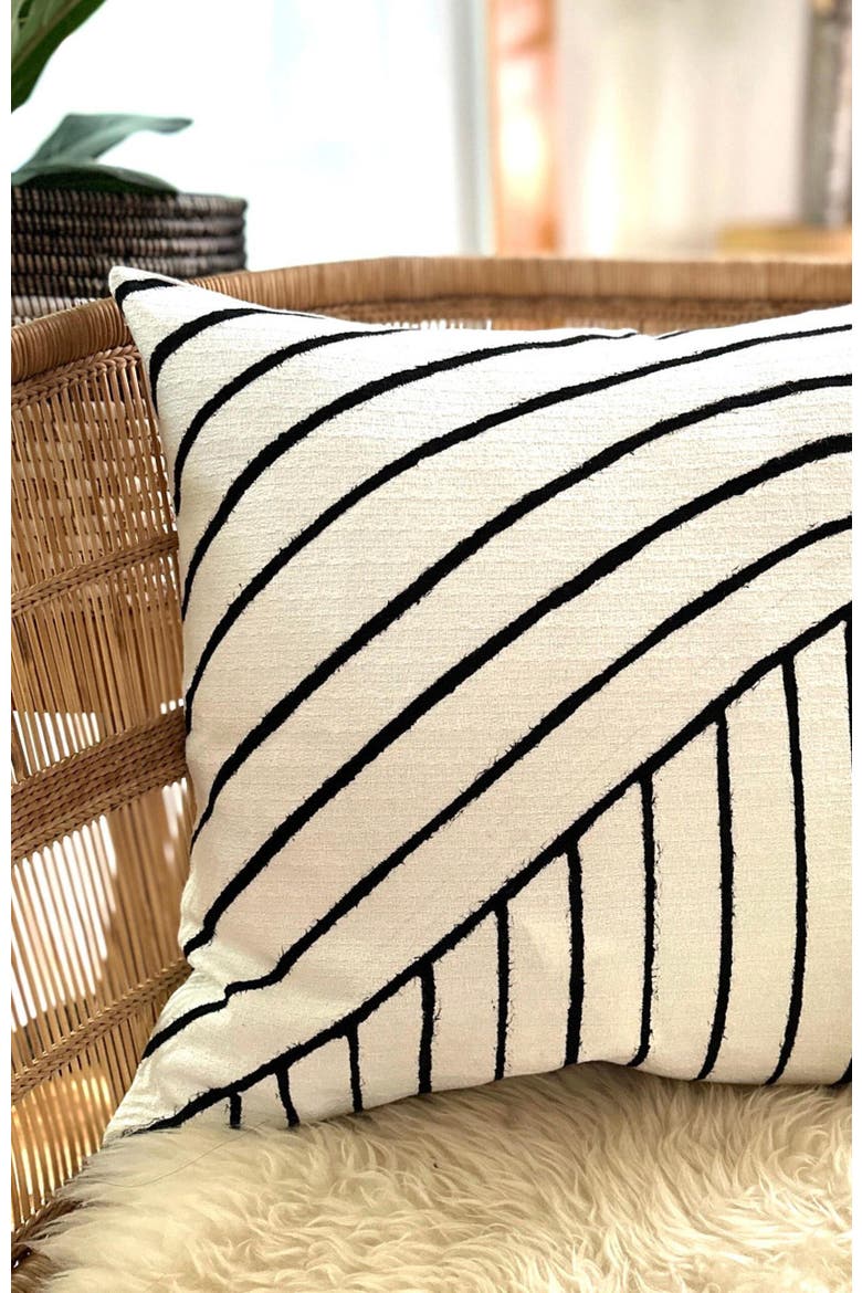 Organic Lines White Sadza Pillow Cover 46Cm, Main, color, White