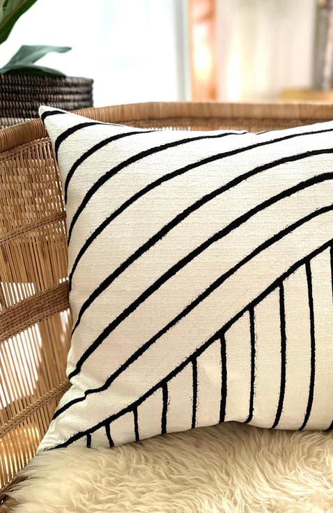 Organic Lines White Sadza Pillow Cover 46Cm (18")