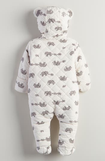 Ear Appliqué Quilted Faux Fur Lined Hooded Bunting